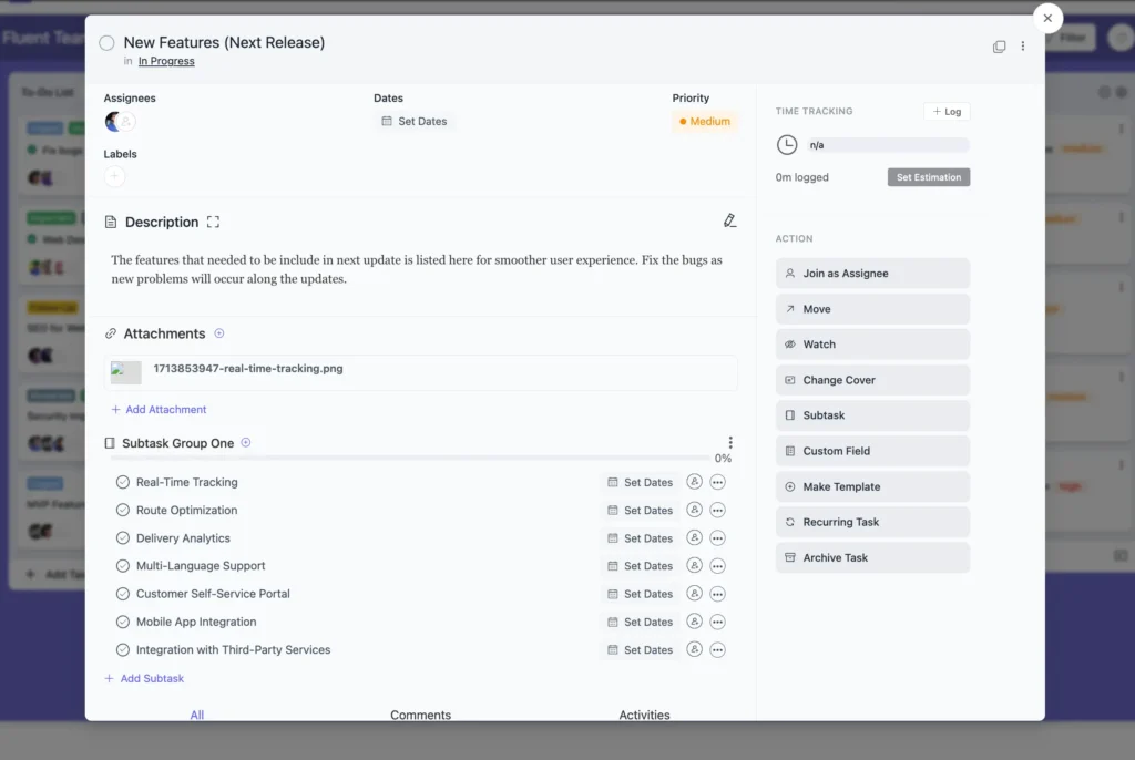 Background Blur Effect in the Task Details Dialog for Improved Focus